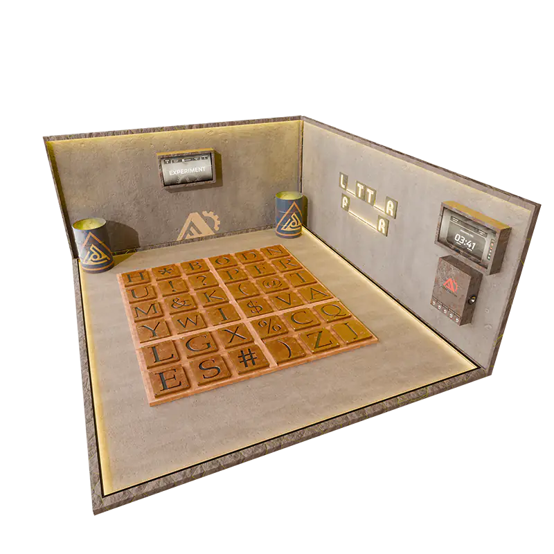 Mission Letter Floor in der Agent Factory Dorsten – Raum-Ansicht